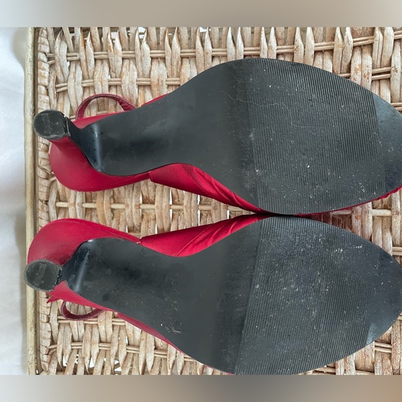 Red Satin Heels - Picture 7 of 8